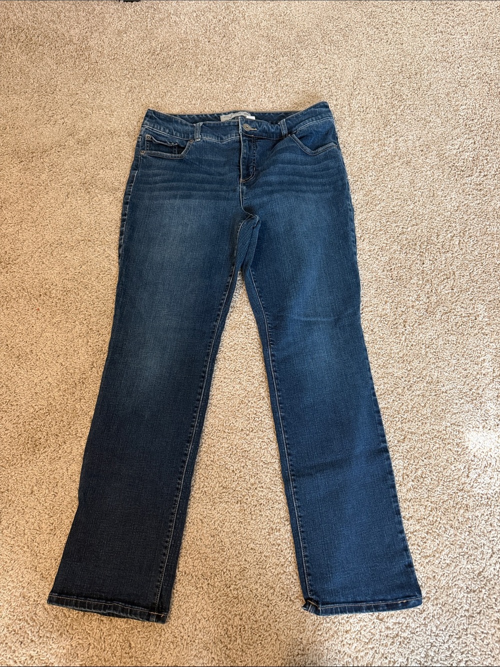 Women's platinum denim Dark Blue Straight-Leg Jeans